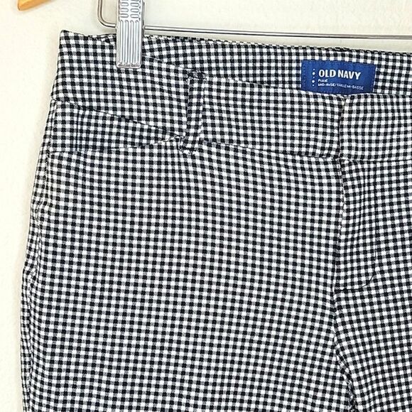OLD NAVY Mid-Rise Pixie Pant Black White Checkered Gingham Pattern size 6R - Picture 4 of 13